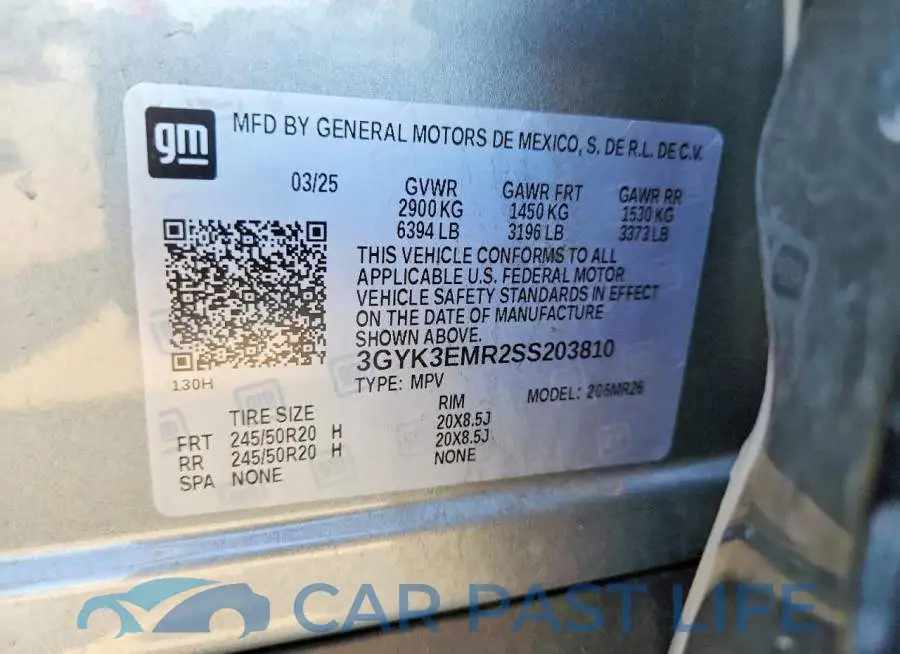 3GYK3EMR2SS203810# 13