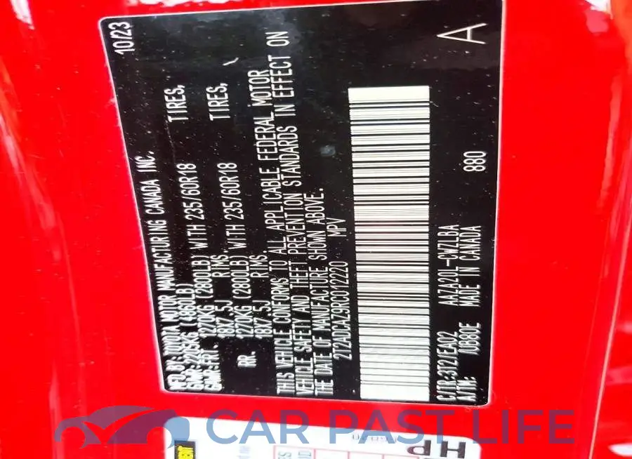 2T2ADCAZ9RC012220# 12