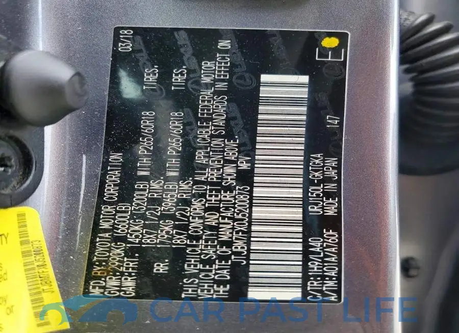 JTJBM7FX0J5200873# 13
