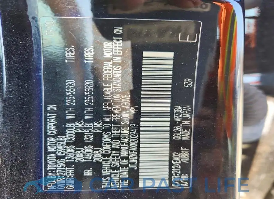 JTJHZKFAXM2029419# 14