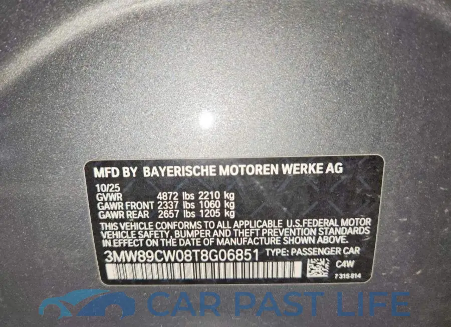 3MW89CW08T8G06851# 12