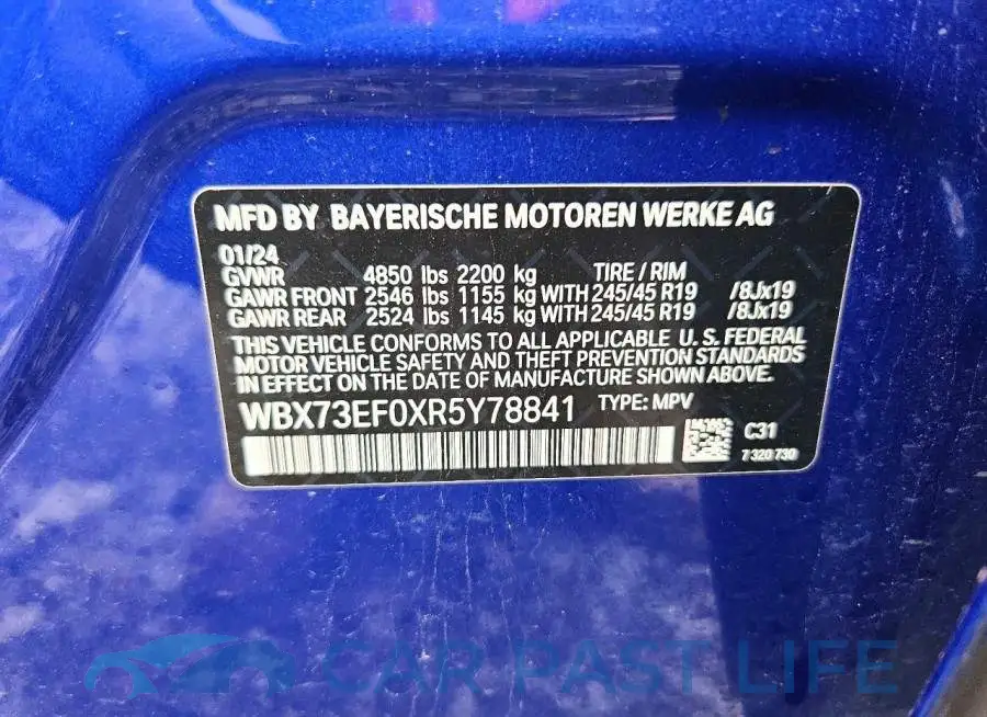 WBX73EF0XR5Y78841# 13