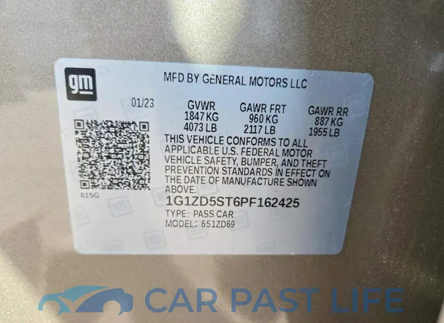 1G1ZD5ST6PF162425# 12
