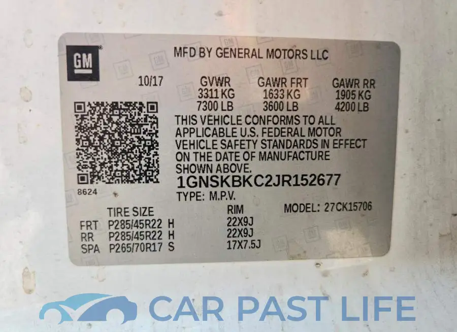 1GNSKBKC2JR152677# 13