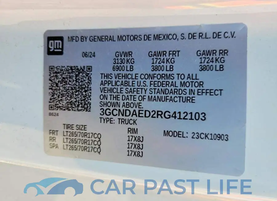 3GCNDAED2RG412103# 12