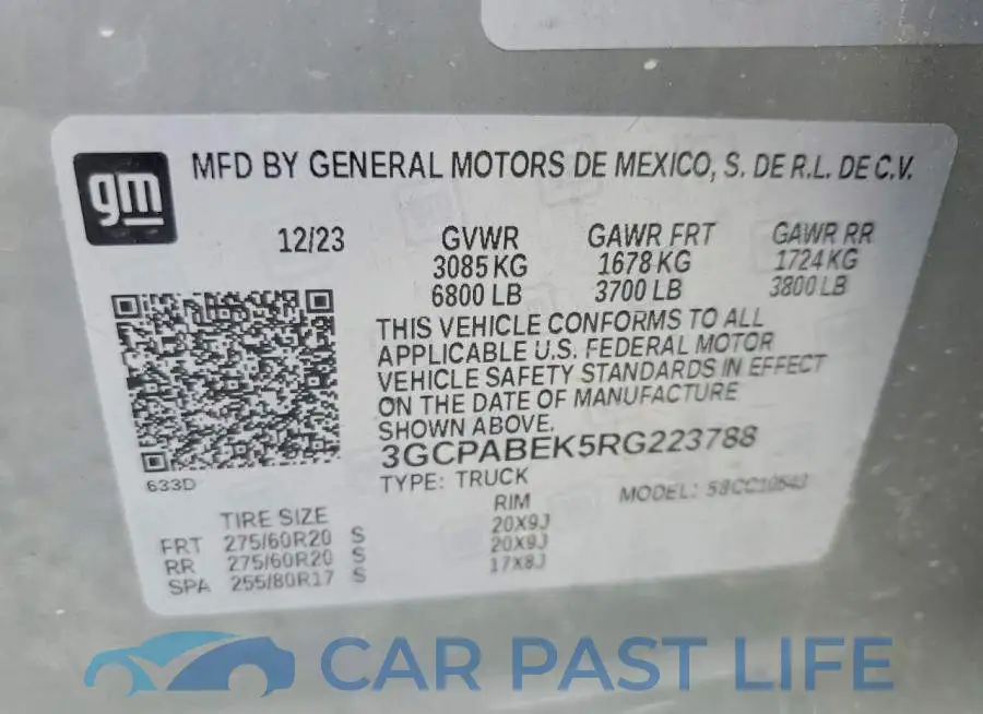 3GCPABEK5RG223788# 12