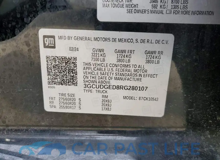 3GCUDGED8RG280107# 13