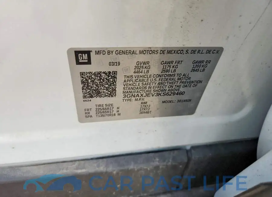 3GNAXJEV3KS629460# 13