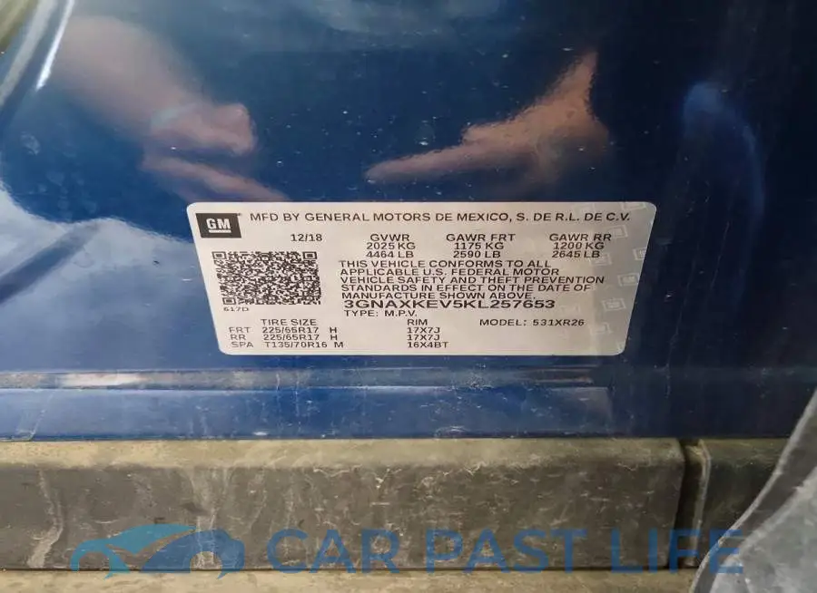 3GNAXKEV5KL257653# 13