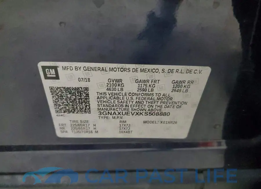 3GNAXUEVXKS508880# 13