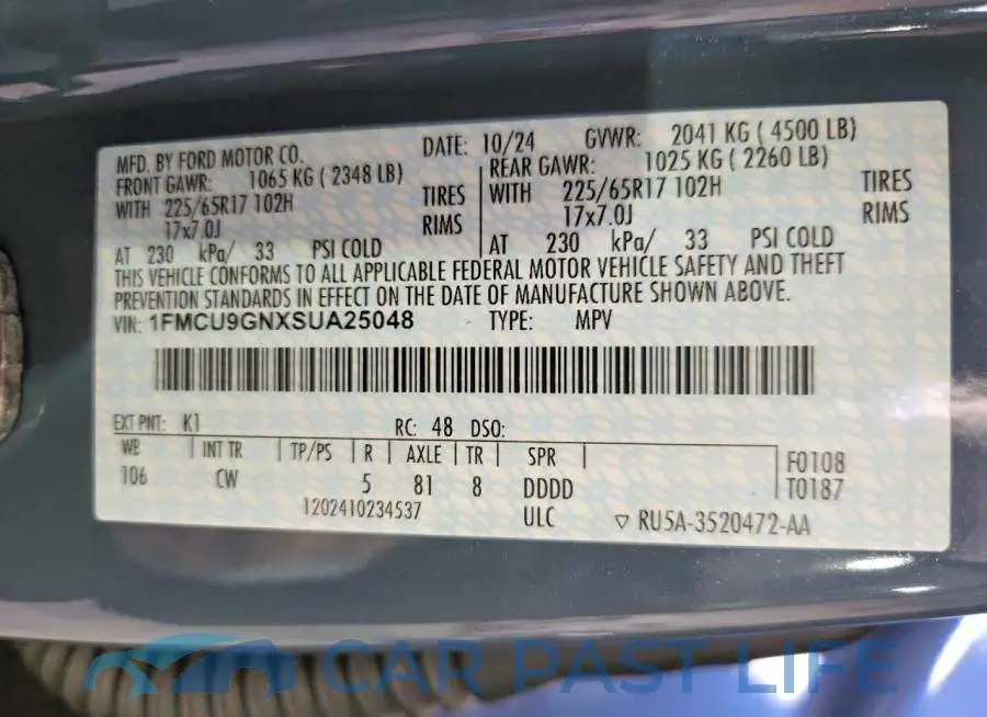 1FMCU9GNXSUA25048# 12