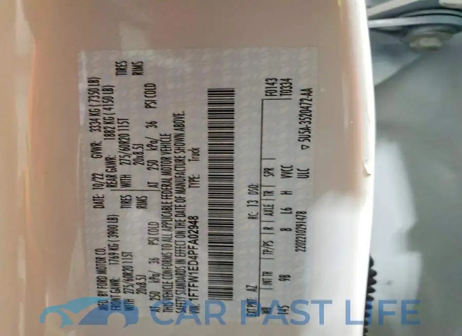 1FTFW1ED4PFA02948# 12
