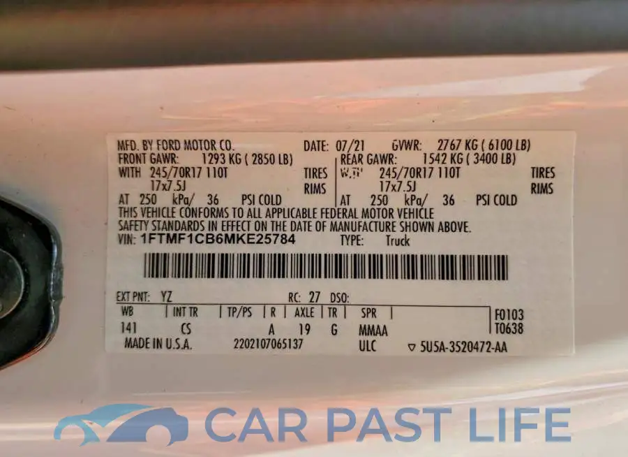 1FTMF1CB6MKE25784# 12