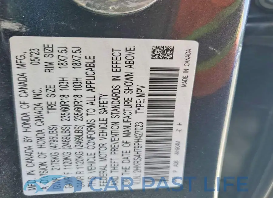 2HKRS4H79PH427023# 13