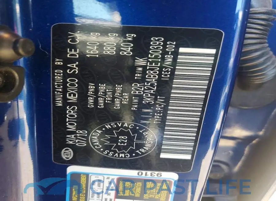 3KPA25AB8JE150393# 13