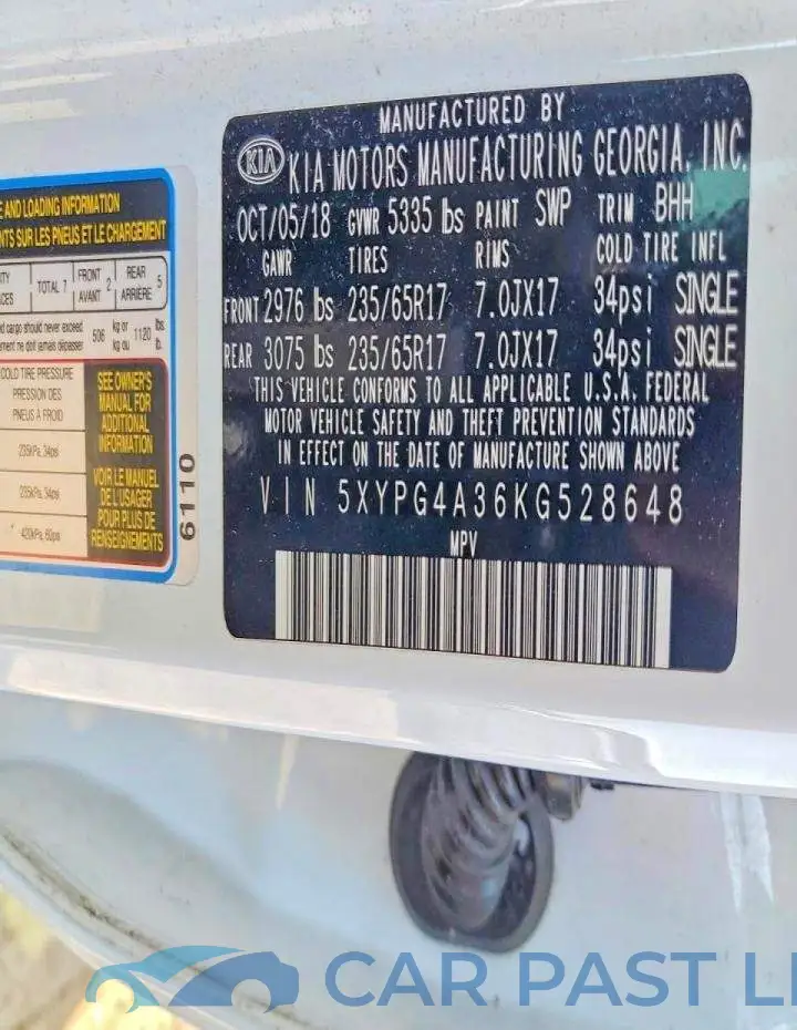 5XYPG4A36KG528648# 13