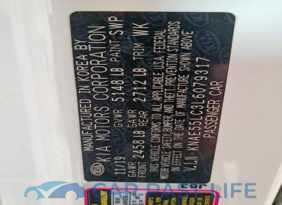 KNAE55LC3L6079317# 12