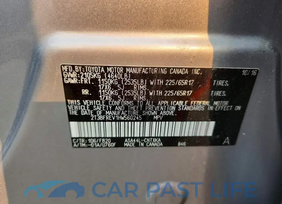 2T3BFREV1HW560245# 13