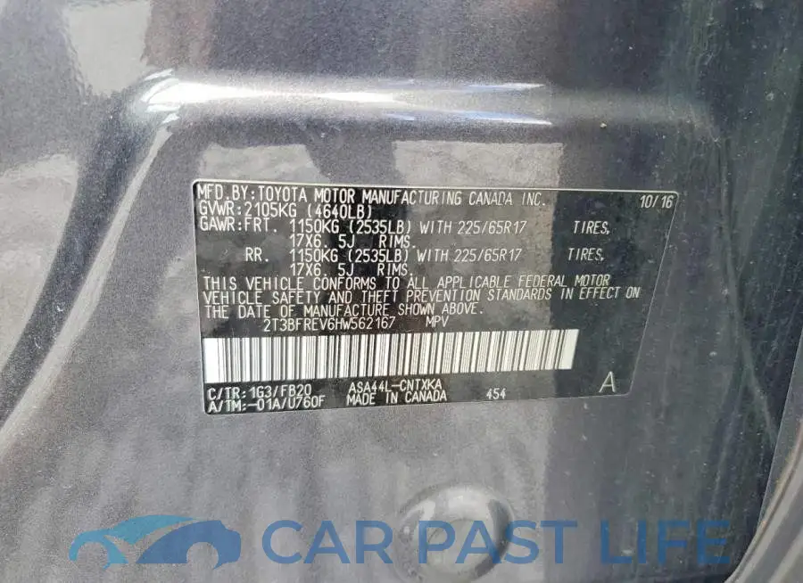 2T3BFREV6HW562167# 13
