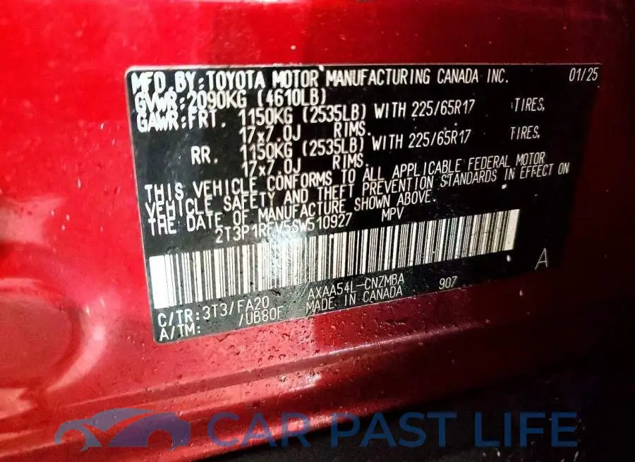2T3P1RFV5SW510927# 13