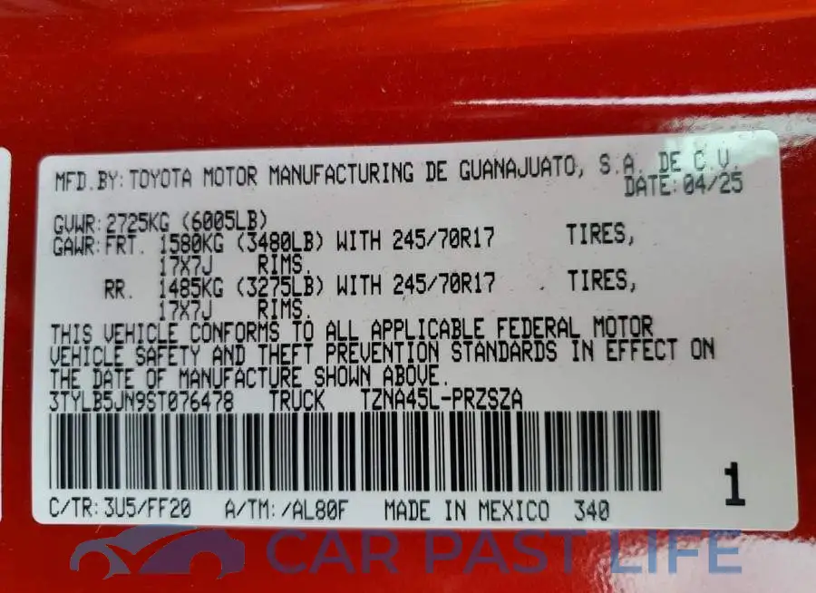 3TYLB5JN9ST076478# 13