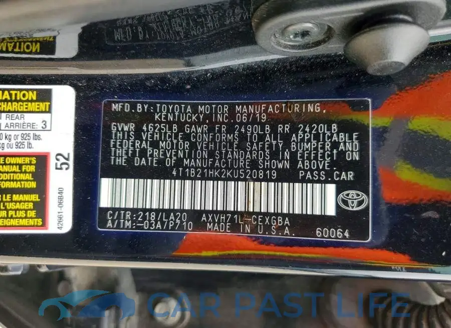4T1B21HK2KU520819# 13