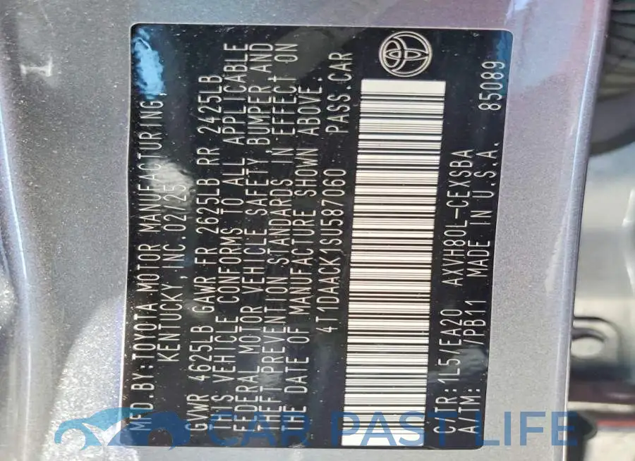4T1DAACK1SU587060# 12