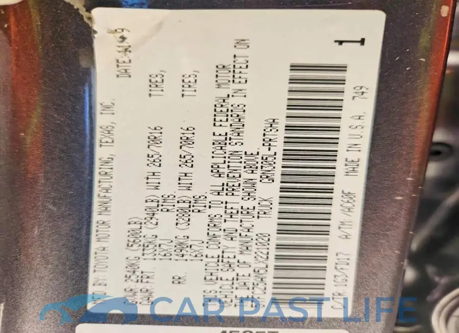 5TFCZ5AN5LX221020# 12