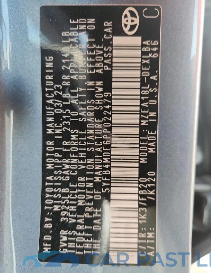 5YFB4MDE6PP022479# 12