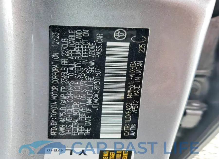 JTDACACU8R3016071# 13