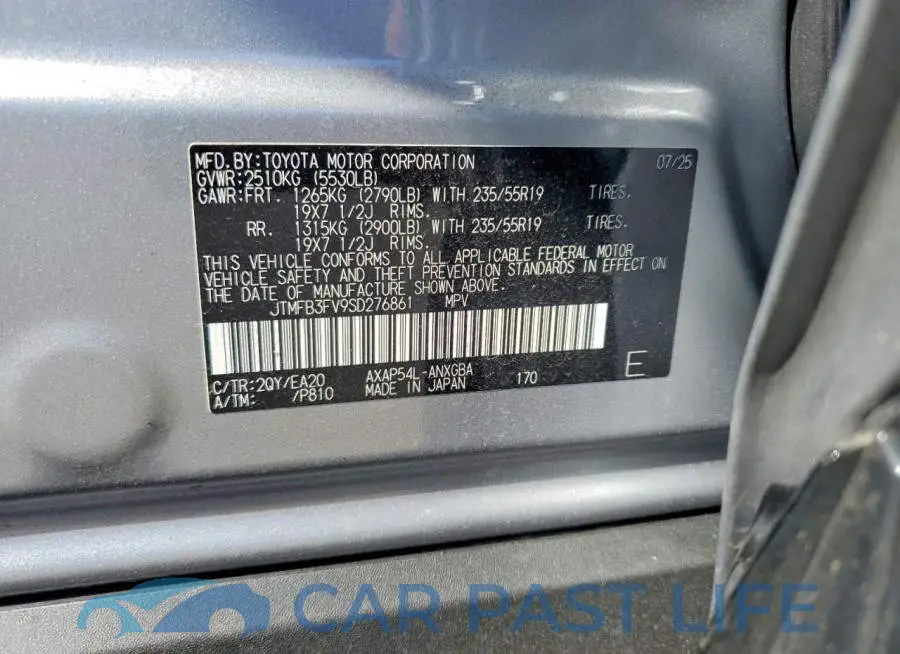 JTMFB3FV9SD276861# 13