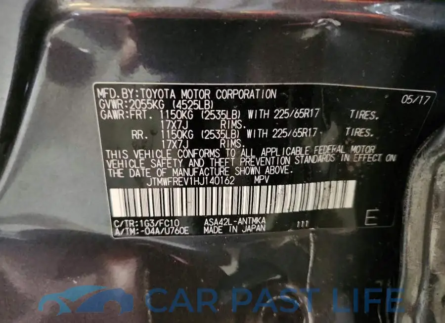 JTMWFREV1HJ140162# 13