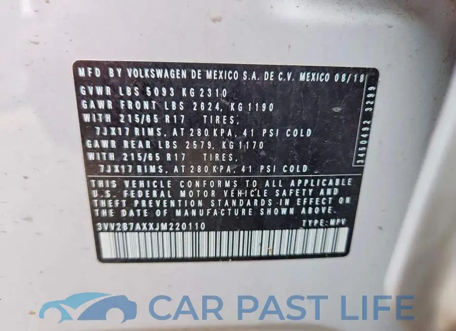 3VV2B7AXXJM220110# 13