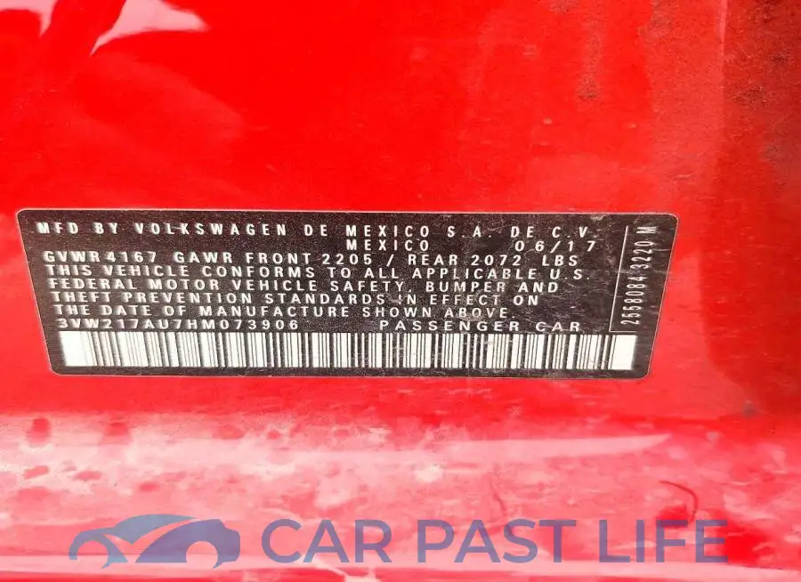 3VW217AU7HM073906# 12