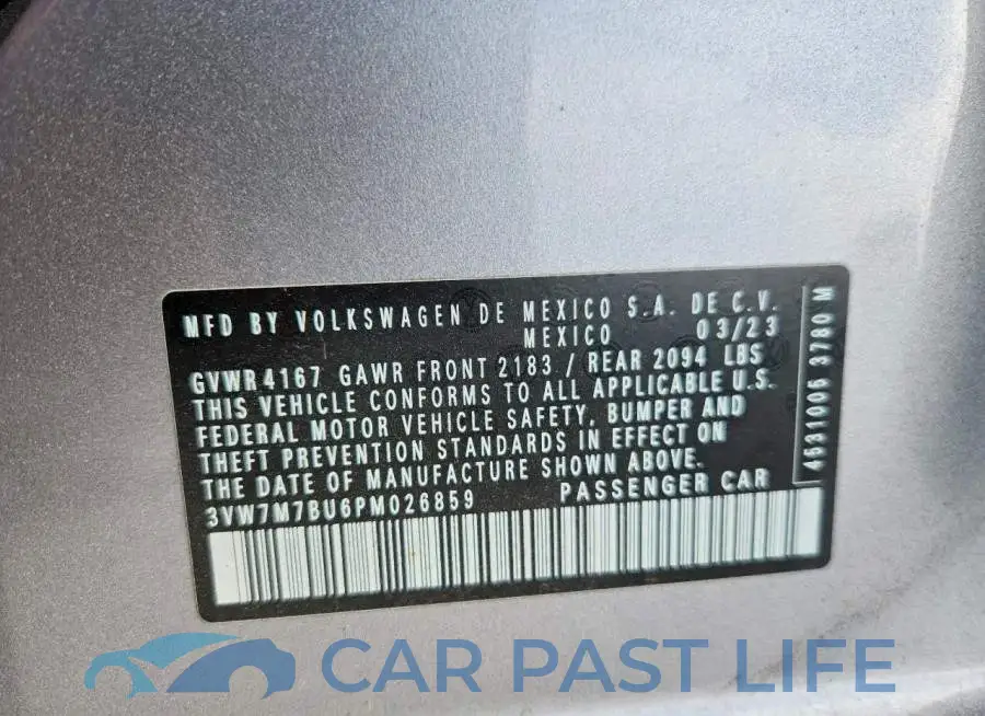 3VW7M7BU6PM026859# 12