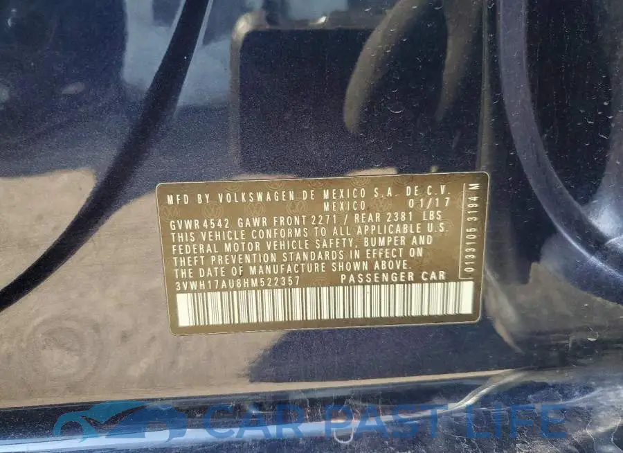 3VWH17AU8HM522357# 12