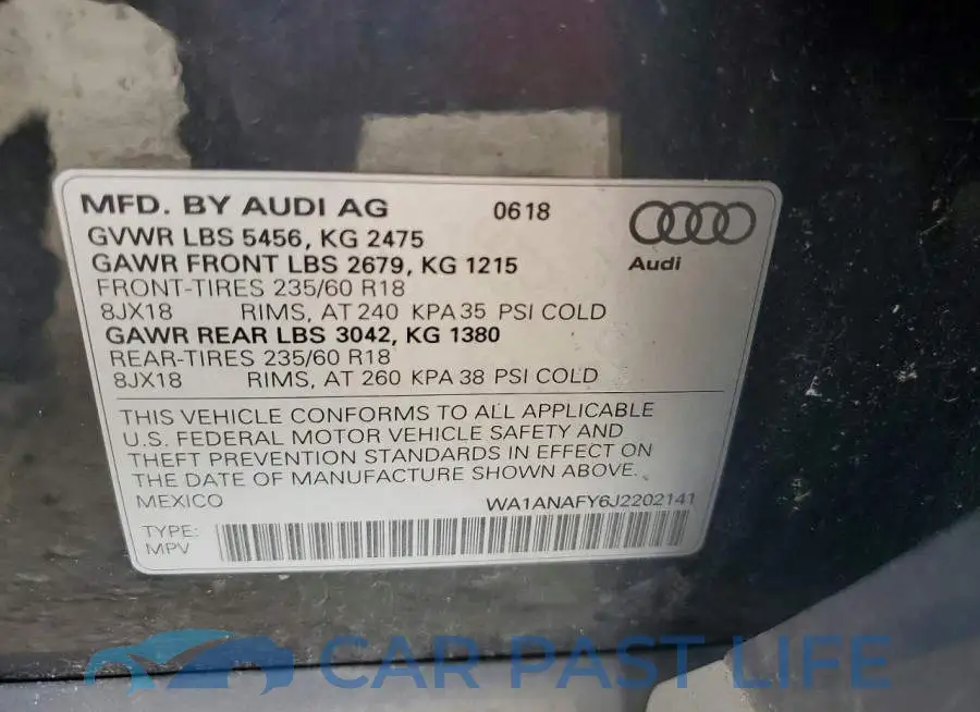 WA1ANAFY6J2202141# 13