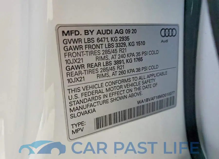 WA1BVAF16MD010377# 14