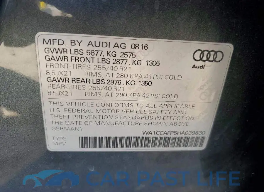 WA1CCAFP5HA039830# 13