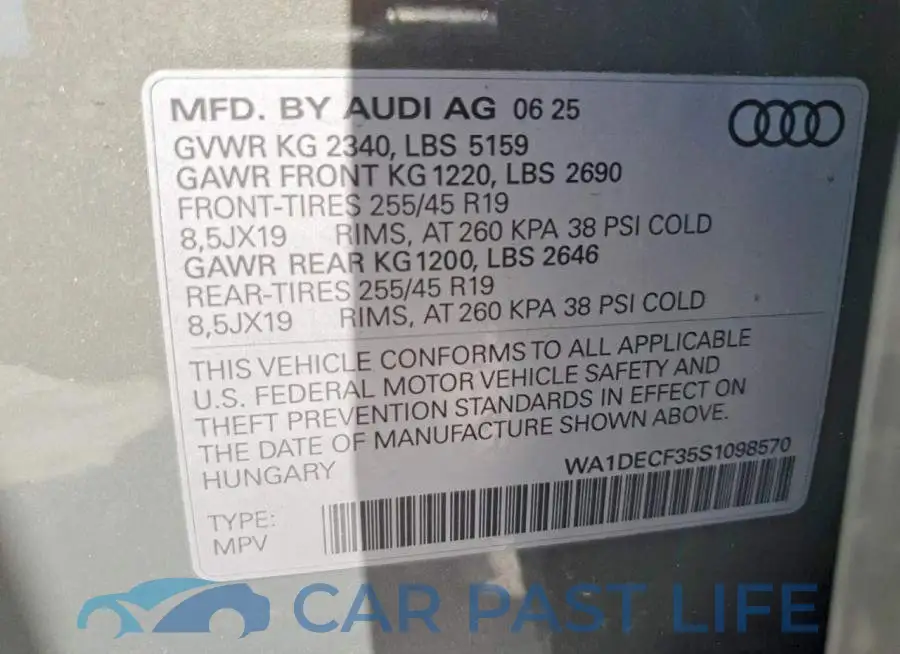 WA1DECF35S1098570# 14