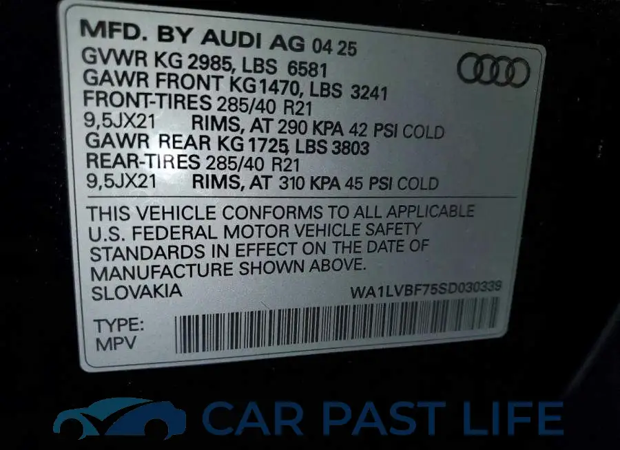 WA1LVBF75SD030339# 14