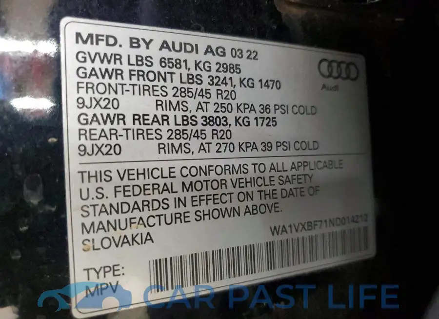 WA1VXBF71ND014212# 12