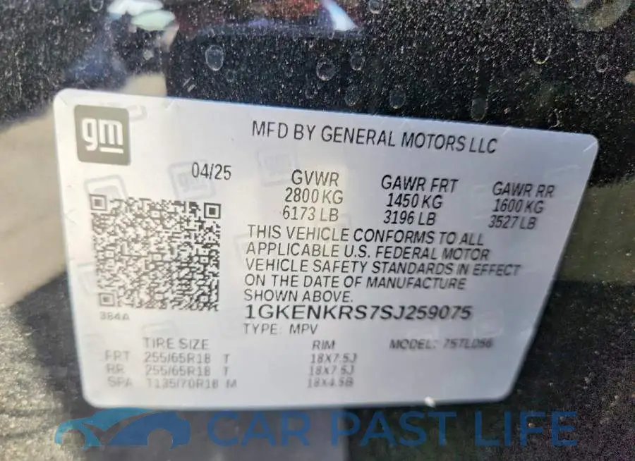 1GKENKRS7SJ259075# 13