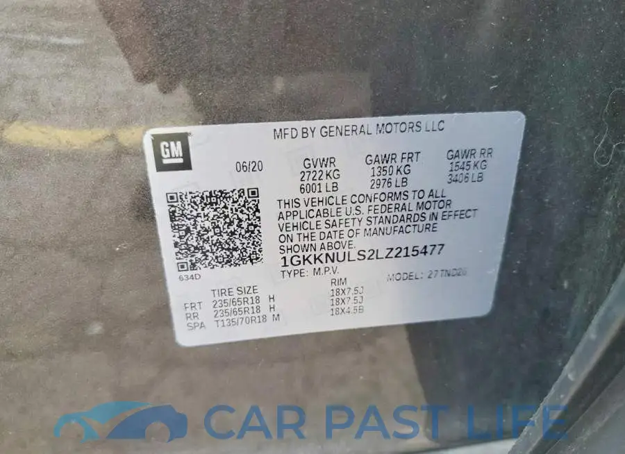1GKKNULS2LZ215477# 13
