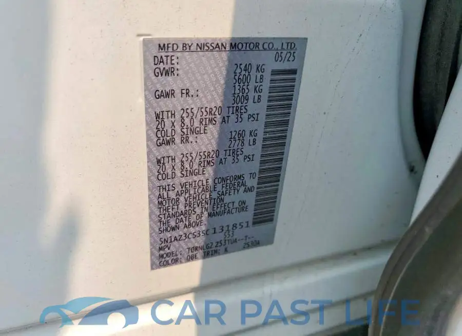 5N1AZ3CS3SC131851# 13