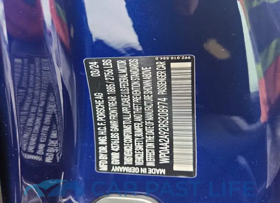 WP0AA2A92RS208974# 13