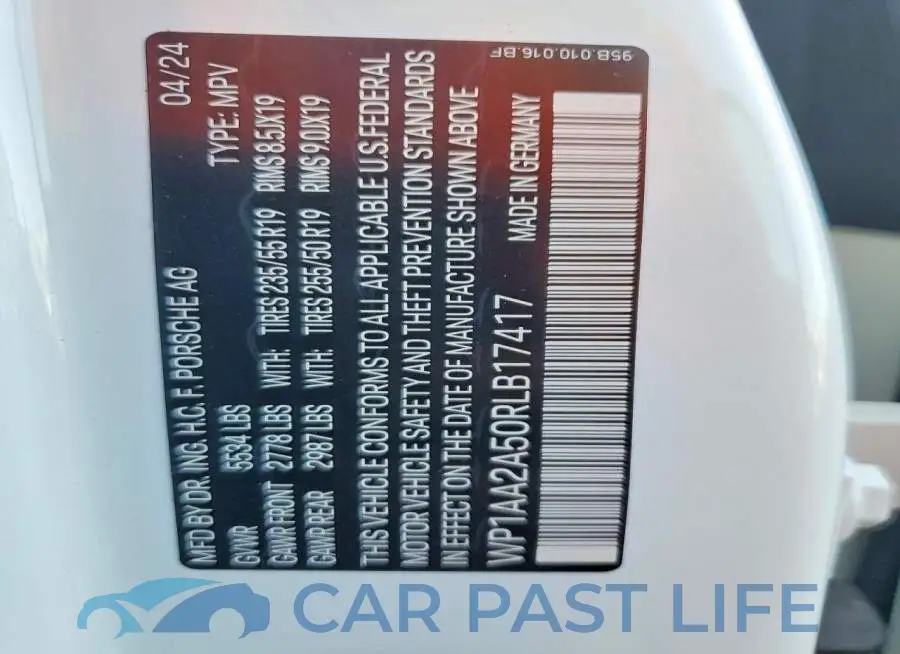 WP1AA2A50RLB17417# 13