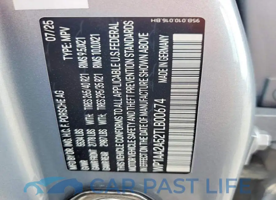 WP1AA2A52TLB00674# 13