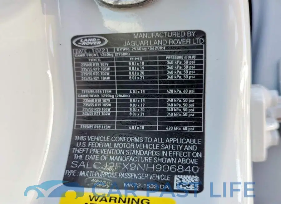SALCJ2FX9NH906840# 13