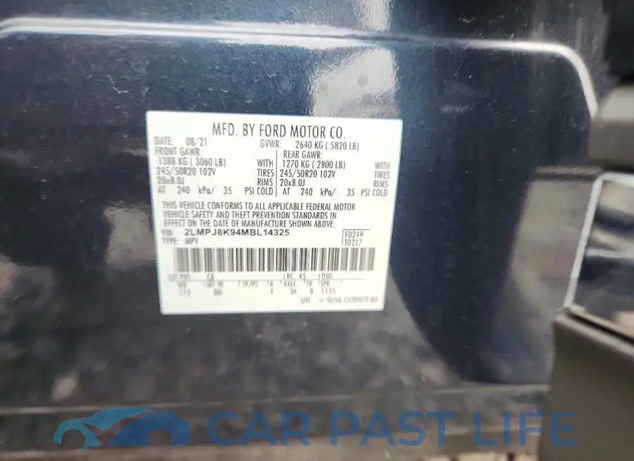 2LMPJ8K94MBL14325# 12